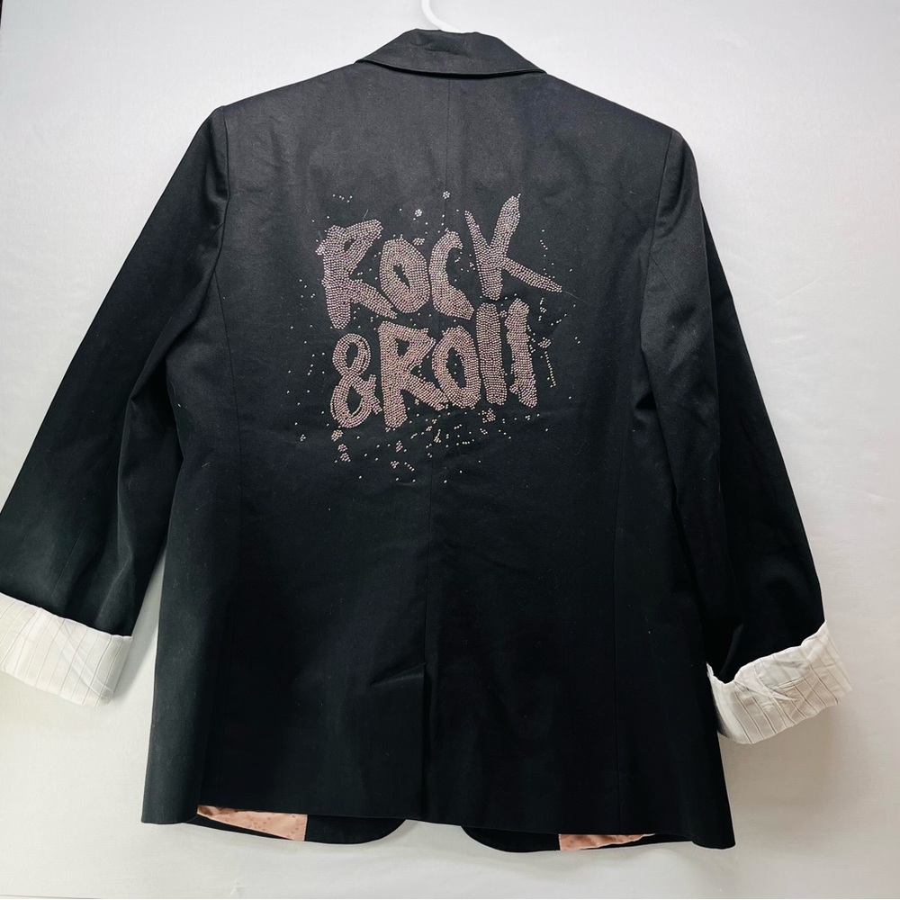 Zadig & Voltaire Very Rock $ Roll Strass Black Blazer with Pink Lining